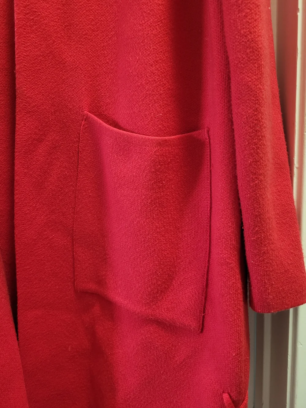 IEF/Love Clothes Red Hooded Open Longline Coatigan OSFA